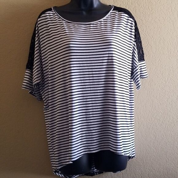 Chico's Striped Lace Tshirt  - Picture 1 of 8